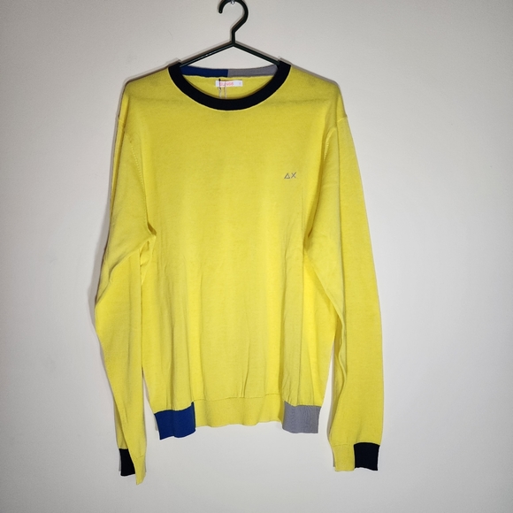 SUN 68 yellow sweater 100% cotton - Picture 3 of 9